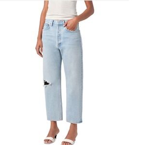 AGOLDE 90s Mid Rise Cropped‎ Straight Leg Jeans Segment Distressed Size 27